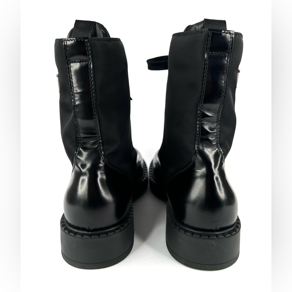 Prada Men's Eco Nylon & Leather Triangle Logo Combat Boots UK 10 - US 11 - EU 44 - Picture 8 of 14